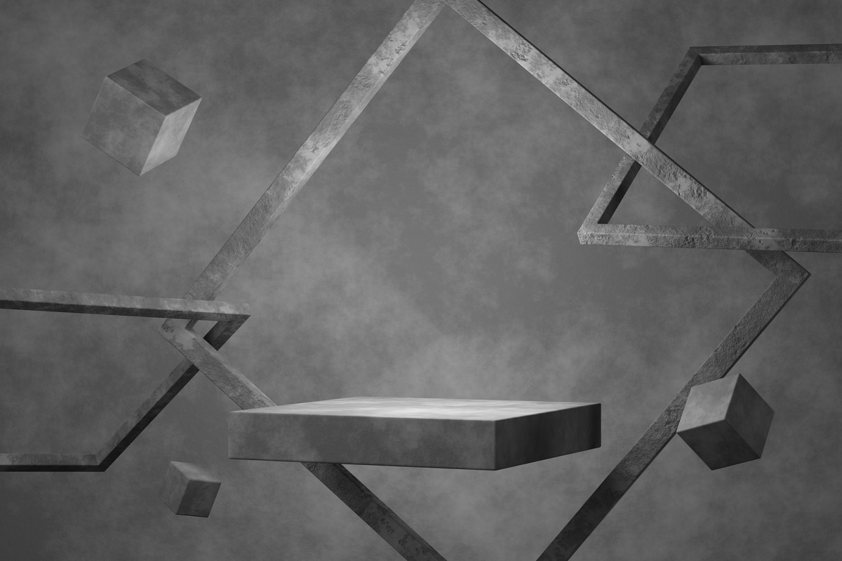 3D Render of Concrete Podium